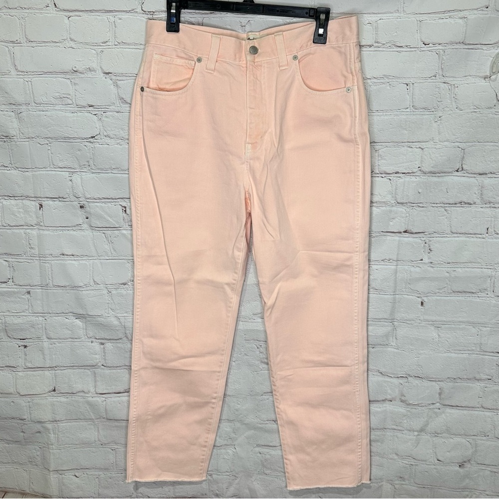 Madewell Garment-Dyed Straight-Leg Jeans in Faded Coral - Picture 2 of 13